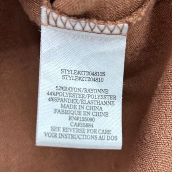 Z Supply Everyday Brushed Long Sleeve Top Rust Brown Cowl Neck Tunic Womens Sz S - Picture 7 of 11